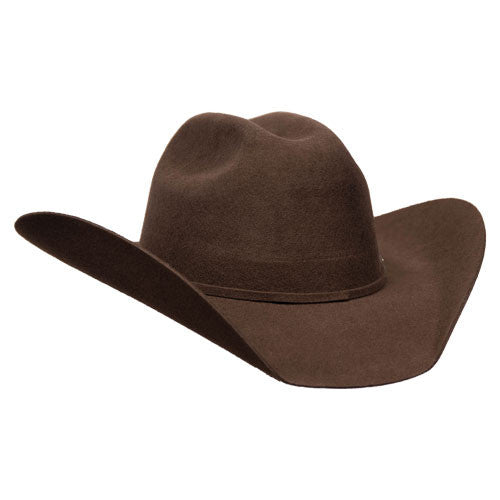 Bullhide Hats by Montecarlo - 4X "Kingman" Wool Felt Brown Cowboy Hat / Rhinestone Buckle (Profile Side)