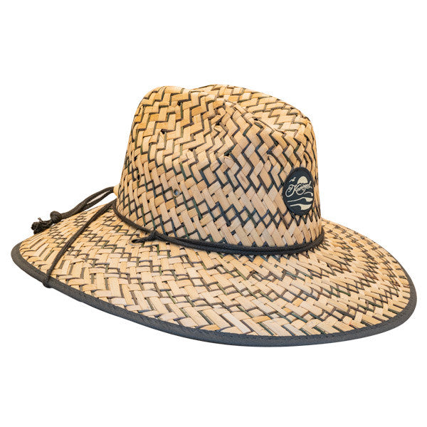 Kooringal - Black Burleigh Surf Straw Lifeguard Hat  - Opposite Side