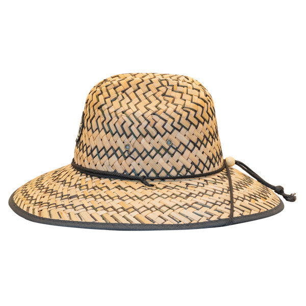 Kooringal - Black Burleigh Surf Straw Lifeguard Hat  - Side
