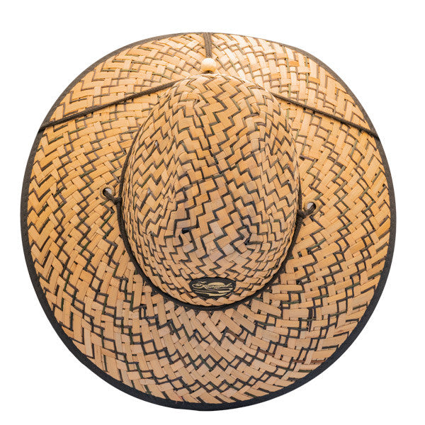 Kooringal - Black Burleigh Surf Straw Lifeguard Hat  - Top