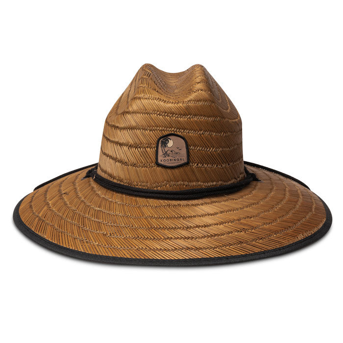 Kooringal - Hastings Surf Straw Lifeguard Hat (Chocolate) - Front