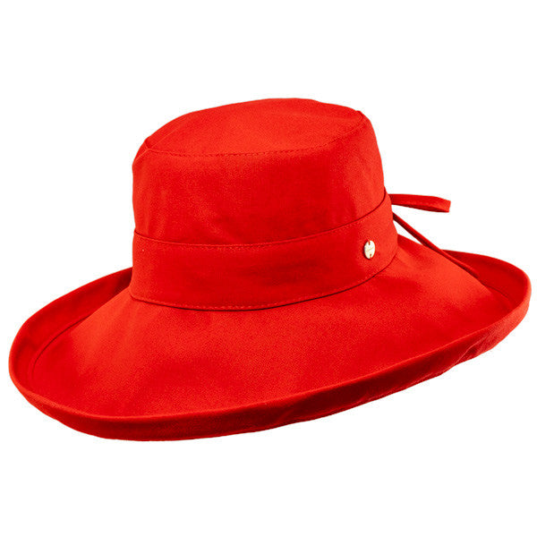 Kooringal - Noosa Cotton Canvas Upturn Brim Hat Red