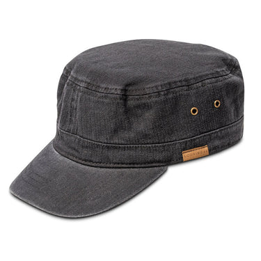 Kooringal Mens Cotton Canvas Mao Cap (Black)