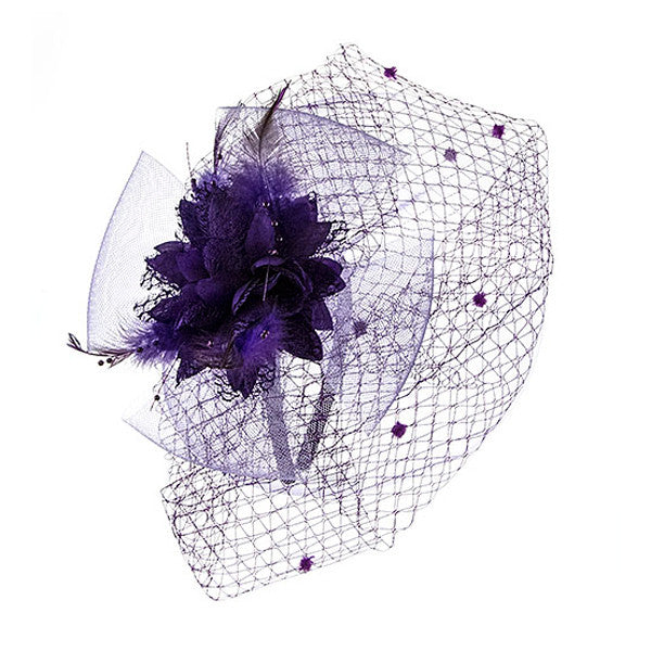 Something Special - Lavender Ribbon and Lace Fascinator Hair Band Hat
