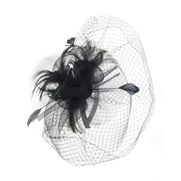 Something Special - Sinamay Lace and Feather Fascinator Hat