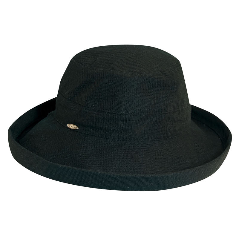 Scala - Small Brim Black Canvas Bucket Hat