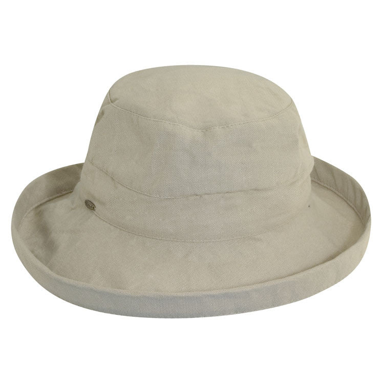 Scala - Small Brim Natural Canvas Bucket Hat