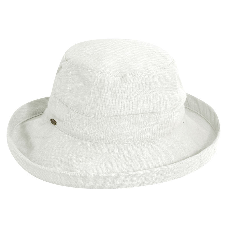 Scala - Small Brim White Canvas Bucket Hat