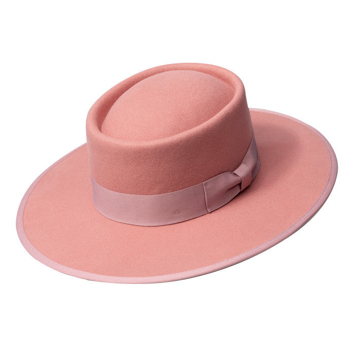 Olive Pique Wool Felt Telescope Gambler (Bolero) Hat Hats