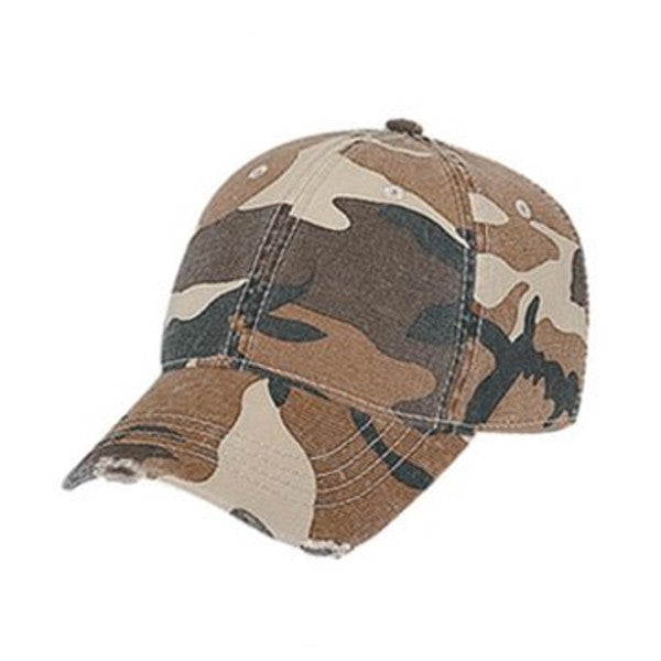 Otto Cap Youth Distressed Camouflage Baseball Cap - Full View