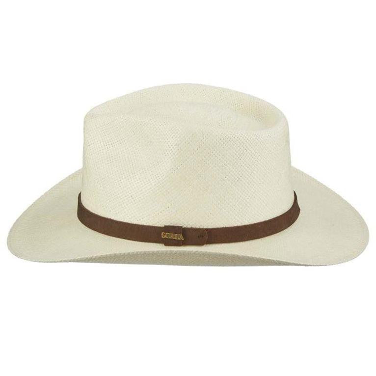 Scala - Outback Panama Hat w/ Leather Trim - Side