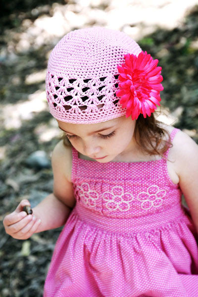 Baby Bezak - Pink Cap With Pink-Gerber Flower