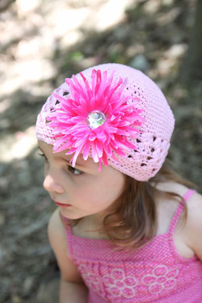 Baby Bezak - Pink Cap With Pink Flower