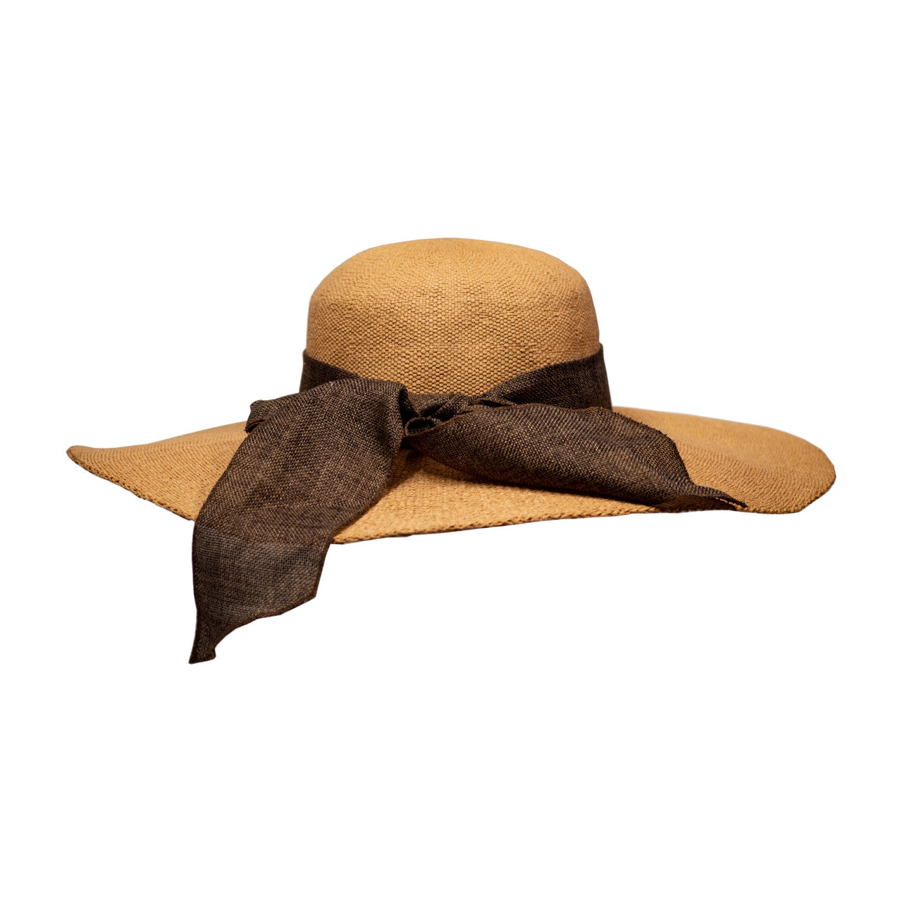 Saint Martin - Wide Brim Hat with Bow (Brown Profile Back)