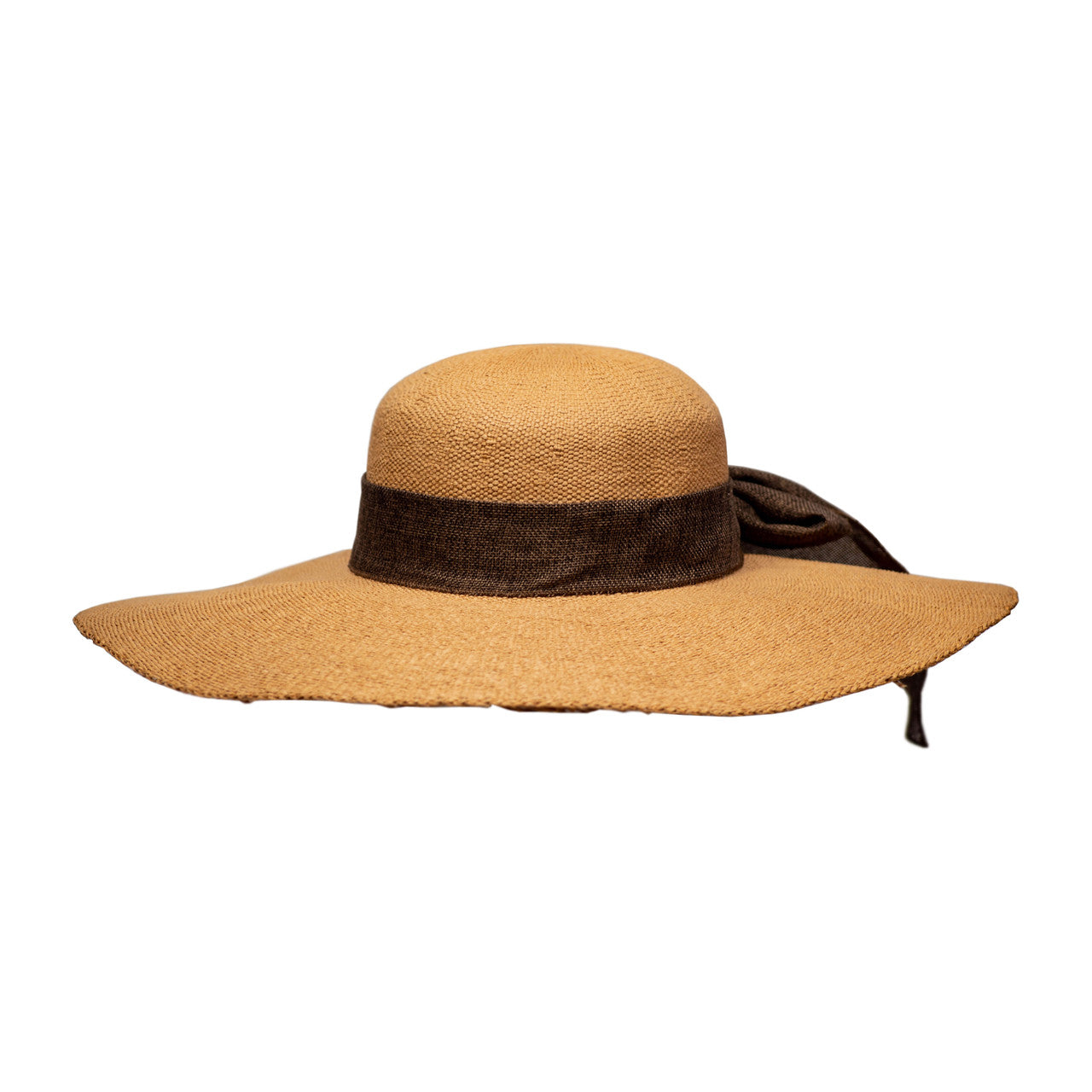 Saint Martin - Wide Brim Hat with Bow (Brown Profile)