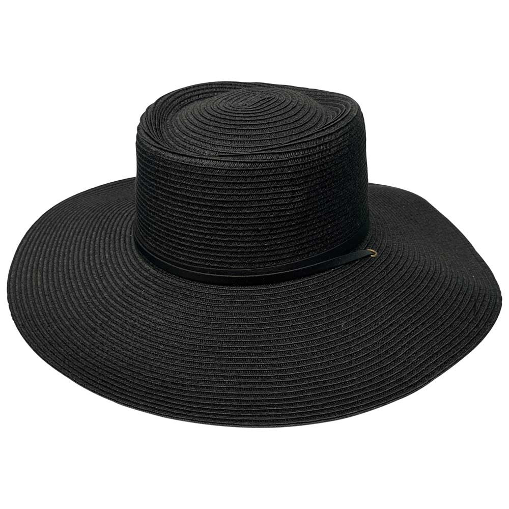 Saint Martin - Sewn Braid Paper Sun Hat in Black - Style