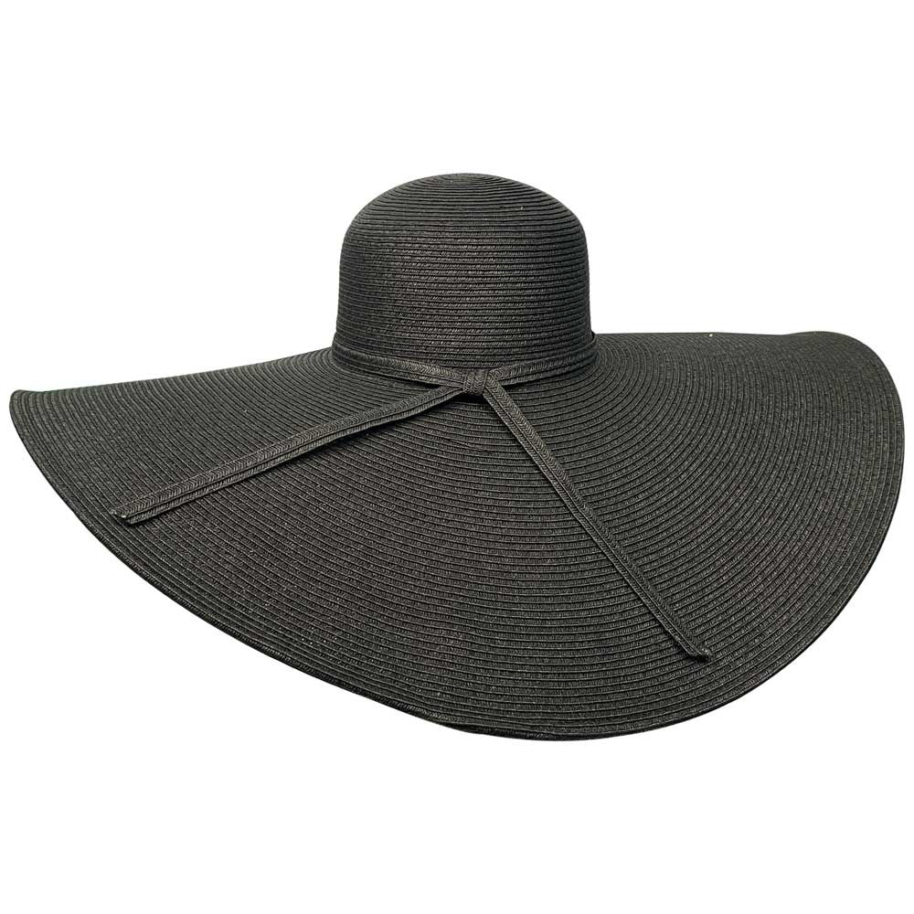 Saint Martin - Black 8 Inch Tweed Sun Hat - Back