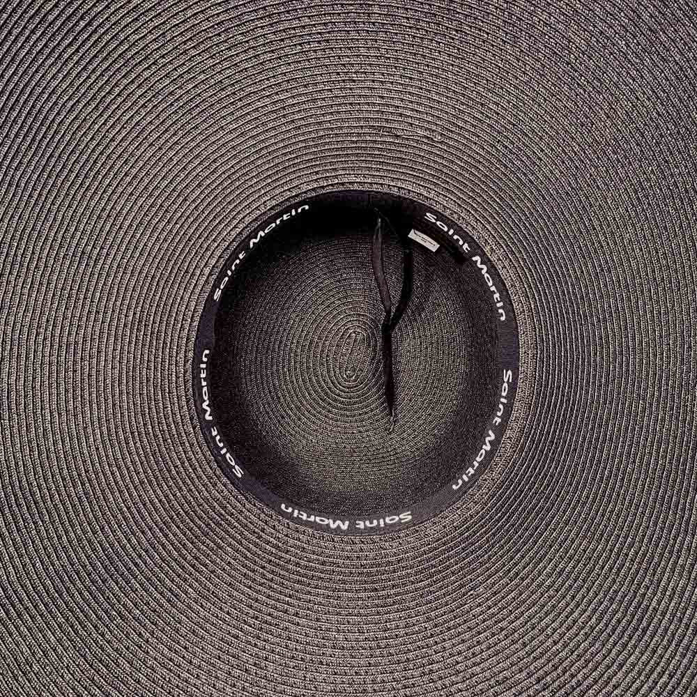 Saint Martin - Black 8 Inch Tweed Sun Hat - Interior