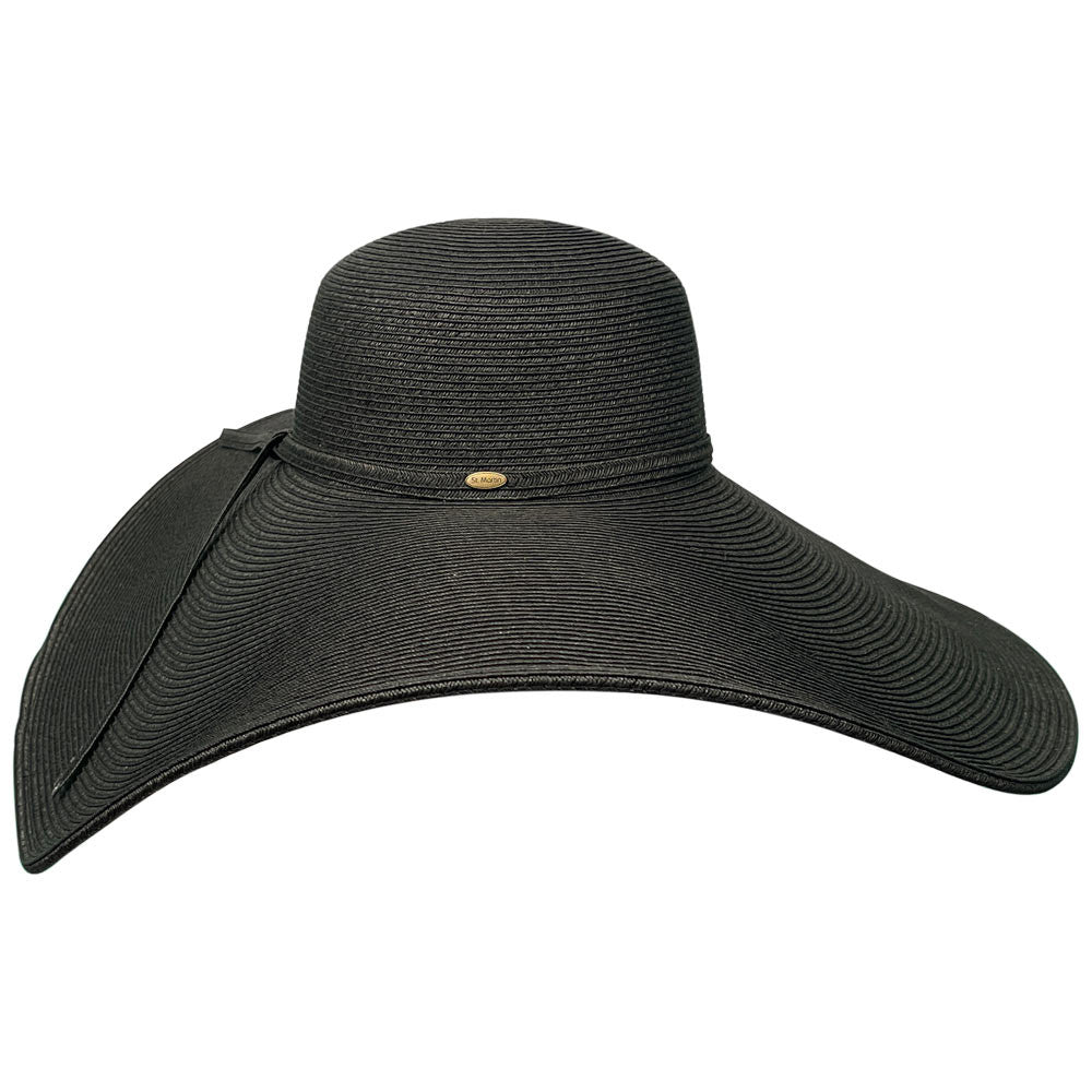 Saint Martin - Black 8 Inch Tweed Sun Hat - Profile Style