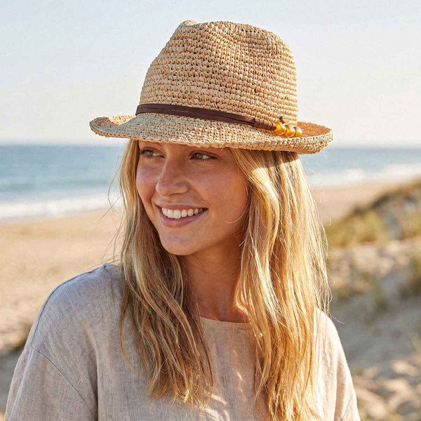 Saint Martin | Crochet Raffia Straw Fedora | Hats Unlimited