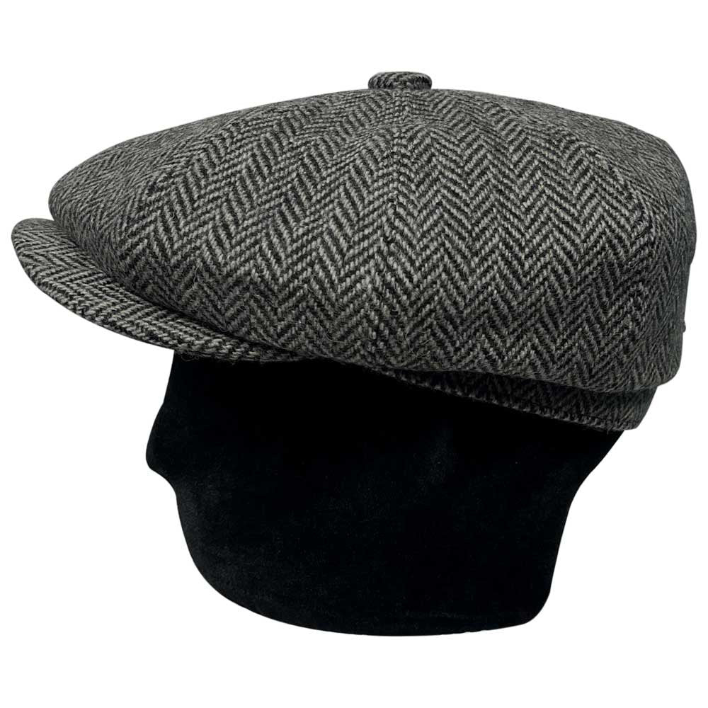 Saint Martin - Grey Wool Newsboy Cap - Model Profile