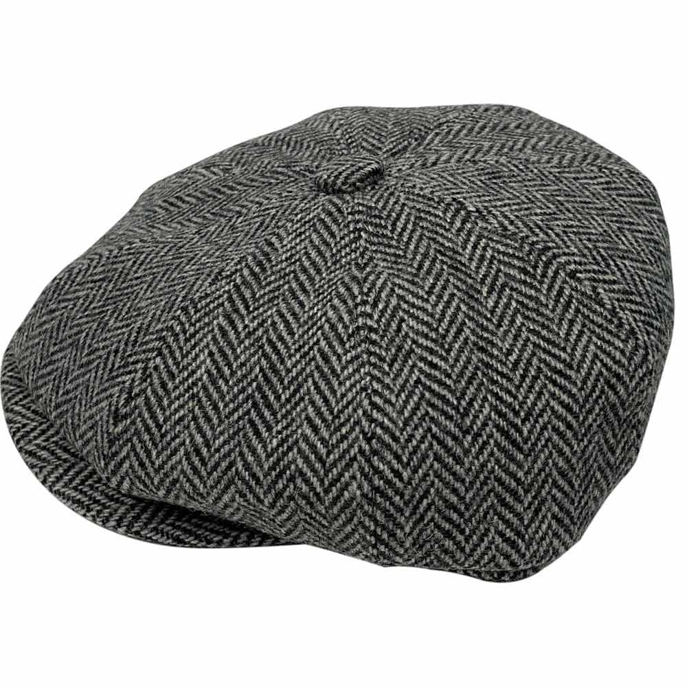 Saint Martin - Grey Wool Newsboy Cap - Side
