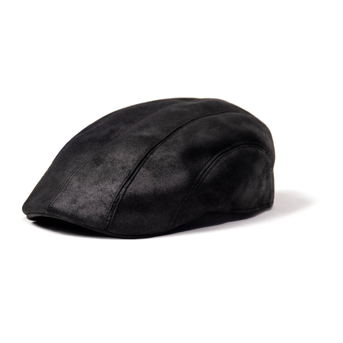 Saint Martin | Faux Leather Driver Cap | Hats Unlimited Black / XL Male Saint Martin | Faux Leather Driver Cap | Hats Unlimited Black / XL Male