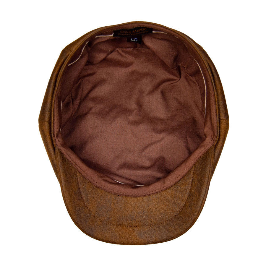 Saint Martin | Faux Leather Newsboy Cap | Hats Unlimited