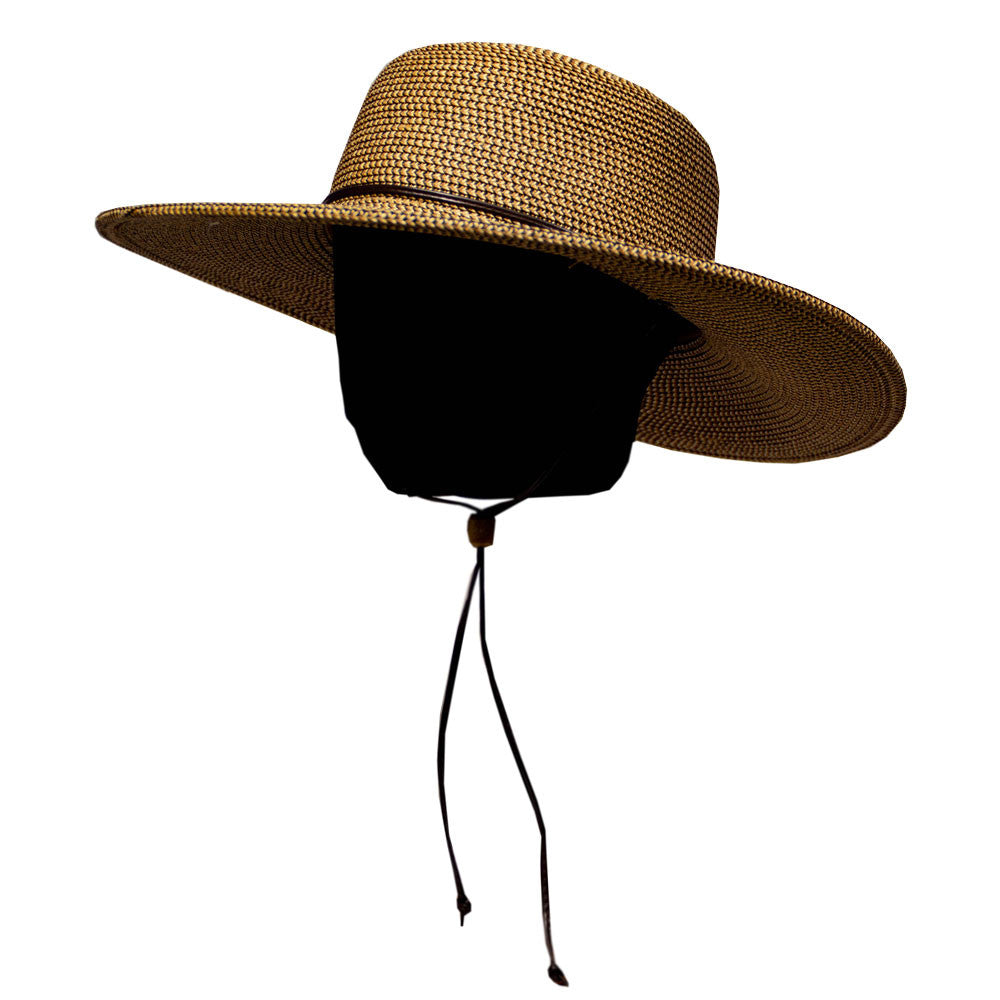 Saint Martin - Tweed Flat Brim Sun Hat (Model Left)