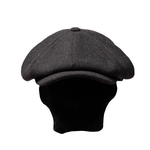 Saint Martin - Gray Wool Newsboy Cap (Model Front)