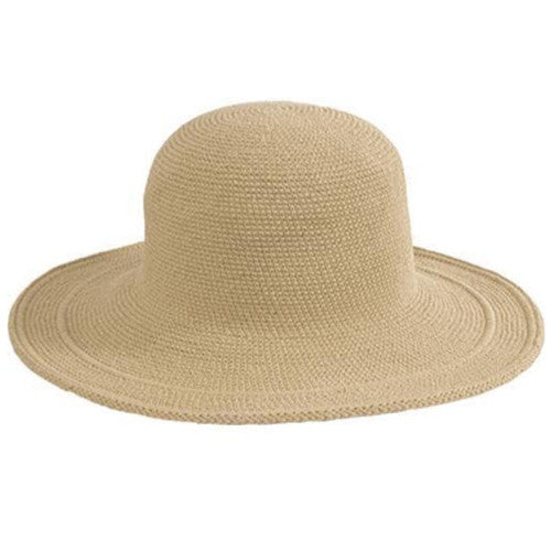 San Diego Hat Company - Cotton Crochet Sun Hat in Tan