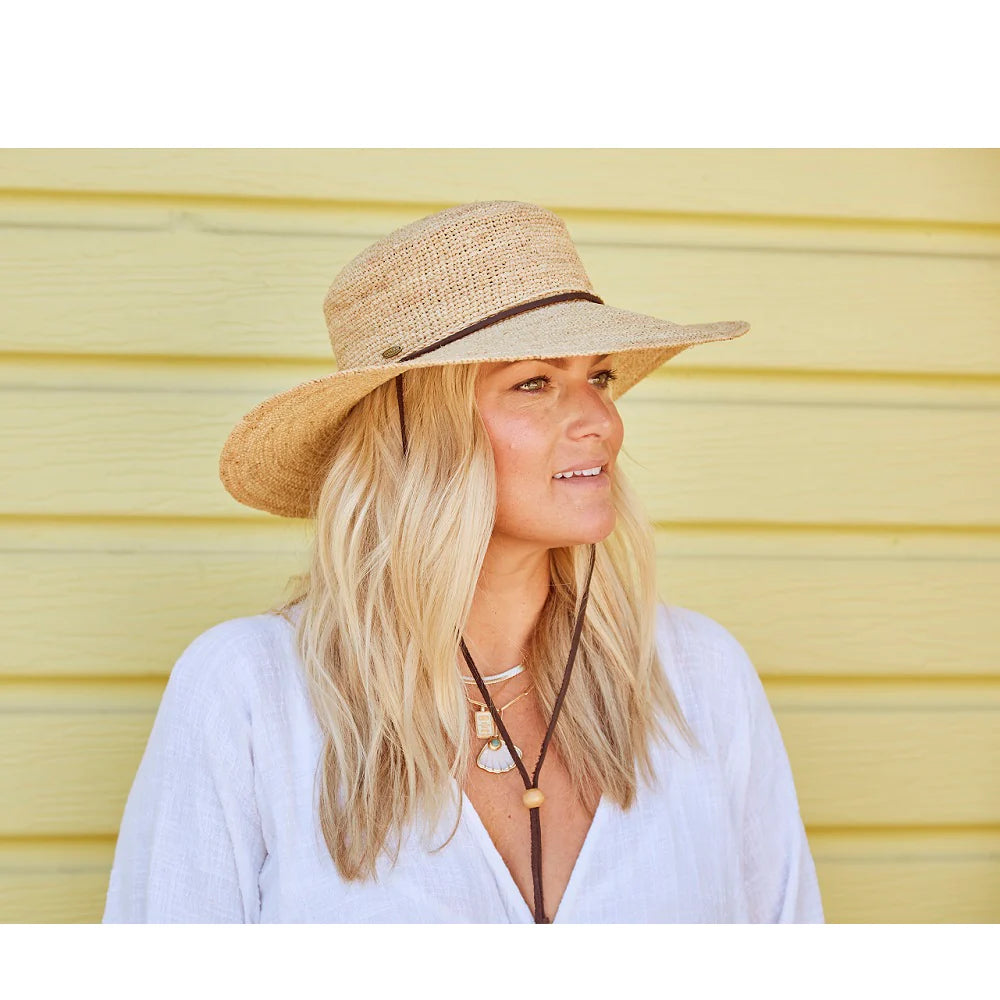 Scala crocheted raffia hat on sale