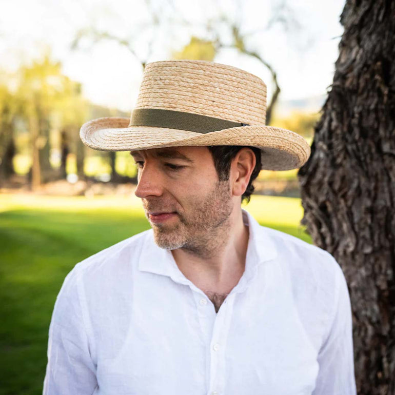 Classic Woven Gambler Hats With Ribbon For Men | Hats Unlimited
