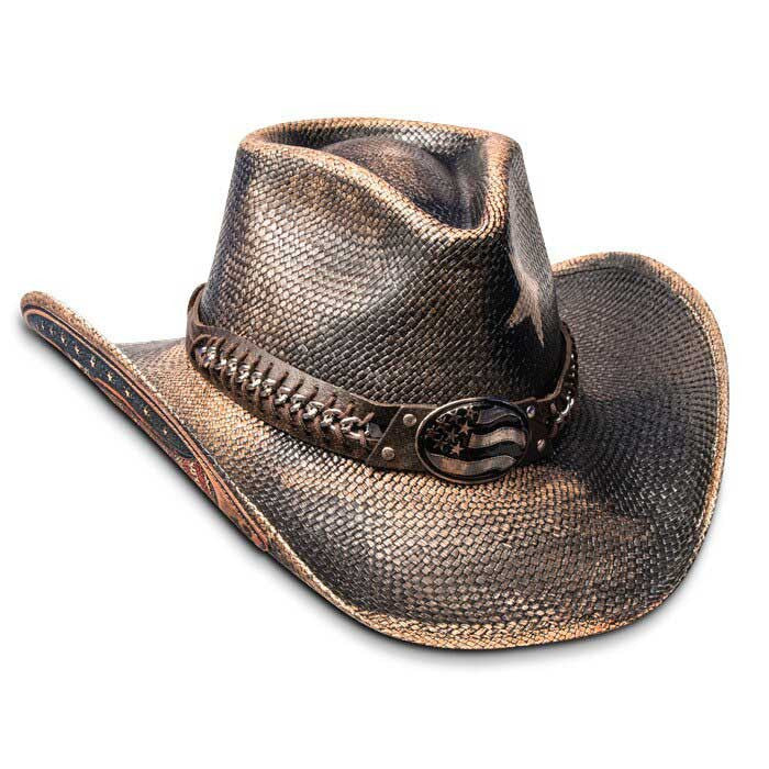 Stampede Hats - Vintage Black Star USA Panama Straw Cowboy Hat (Opposite Side)