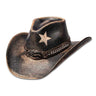 Stampede Hats - Vintage Black Star USA Panama Straw Cowboy Hat 