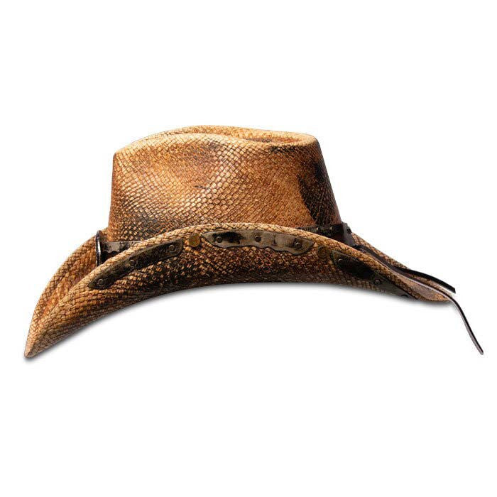 Stampede Hats - "Bullets" Genuine Panama Straw Cowboy Hat (Side)