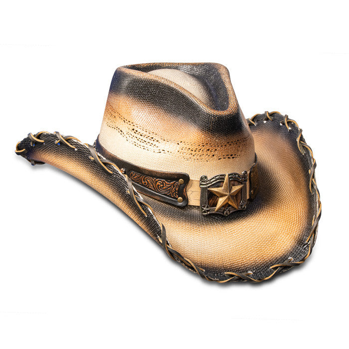 Stampede Hats - Tea Stained Lone Star Cowboy Hat (Opposite Side)