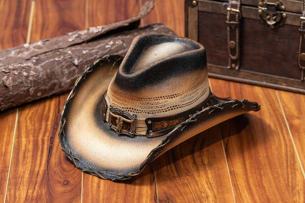 Stampede Hats - Tea Stained Long Horn Cowboy Hat (Stock, Lifestyle Image)
