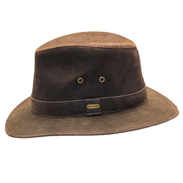 Stetson - Tullamore Distressed Leather Safari Hat - Side