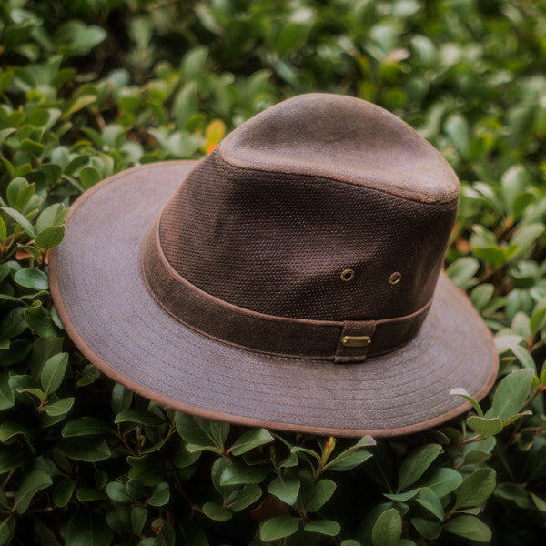 Stetson - Tullamore Distressed Leather Safari Hat - Stock Image 2