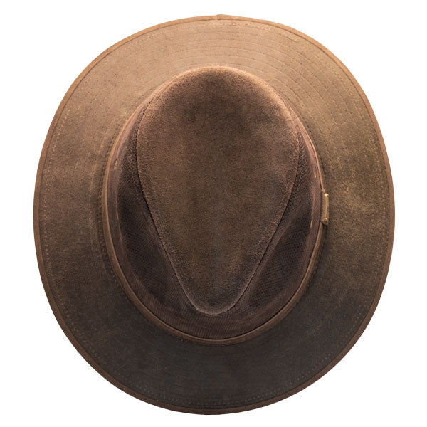 Stetson - Tullamore Distressed Leather Safari Hat - Top