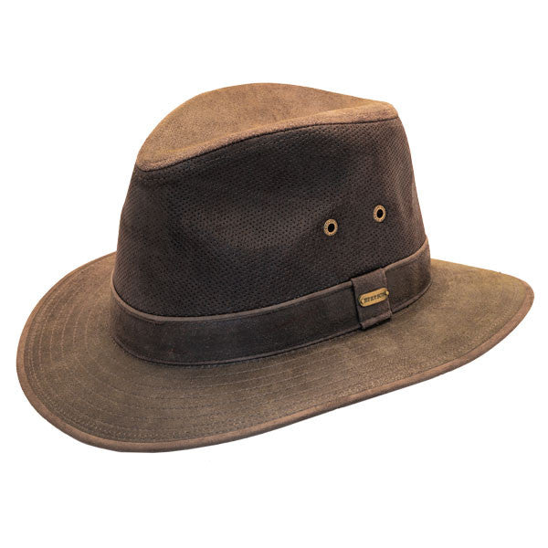 Stetson Tullamore Distressed Leather Safari Hat Hats Unlimited