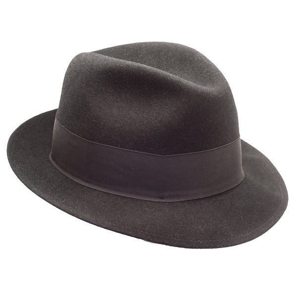 Stetson Frederick Wool Felt Fedora Hat Black / 7 3/4