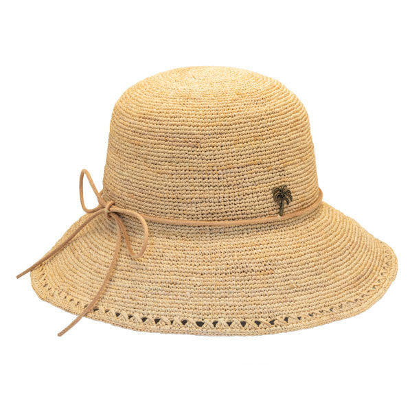Sun 'N' Sand - Madelyn Crochet Raffia Cloche Hat - 