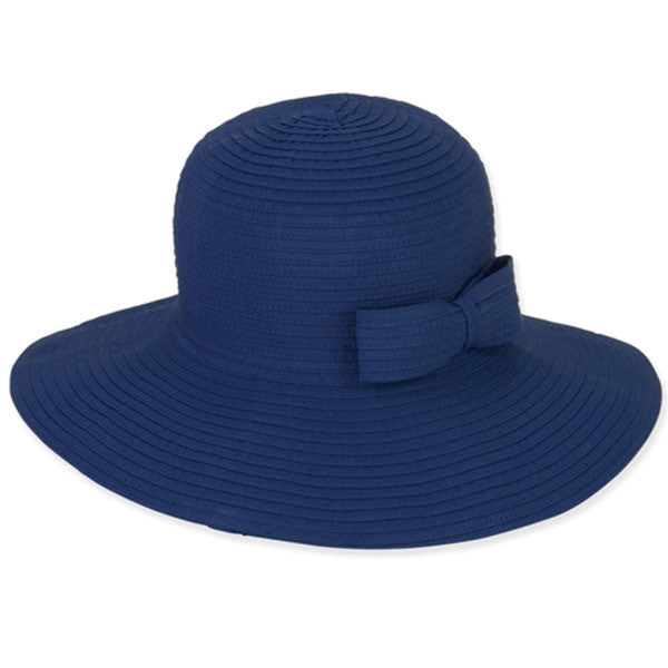 Sun 'N' Sand - Foldable Ribbon Sun Hat in Navy