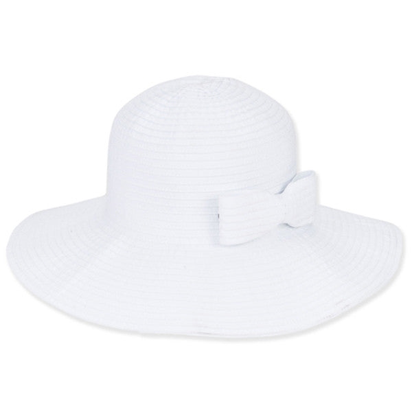 Sun 'N' Sand - Foldable Ribbon Sun Hat in White