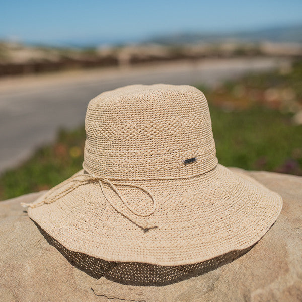Sun 'N' Sand - Premium Raffia Wide Brim Cloche Hat - Stock Image 1