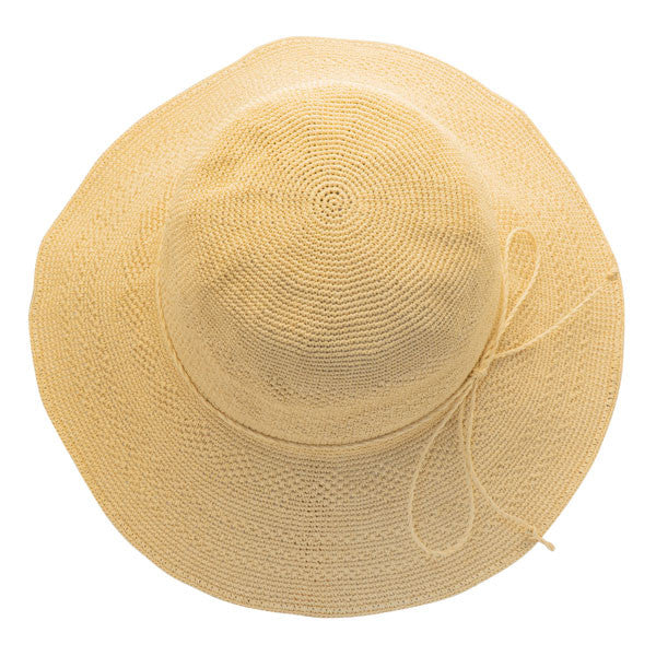 Sun 'N' Sand - Premium Raffia Wide Brim Cloche Hat - Top