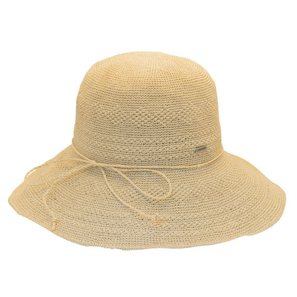 Sun 'N' Sand - Premium Raffia Wide Brim Cloche Hat - Side