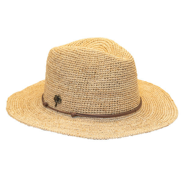 Sun 'N' Sand - Raffia Wide Brim Fedora Hat Natural - Opposite Side